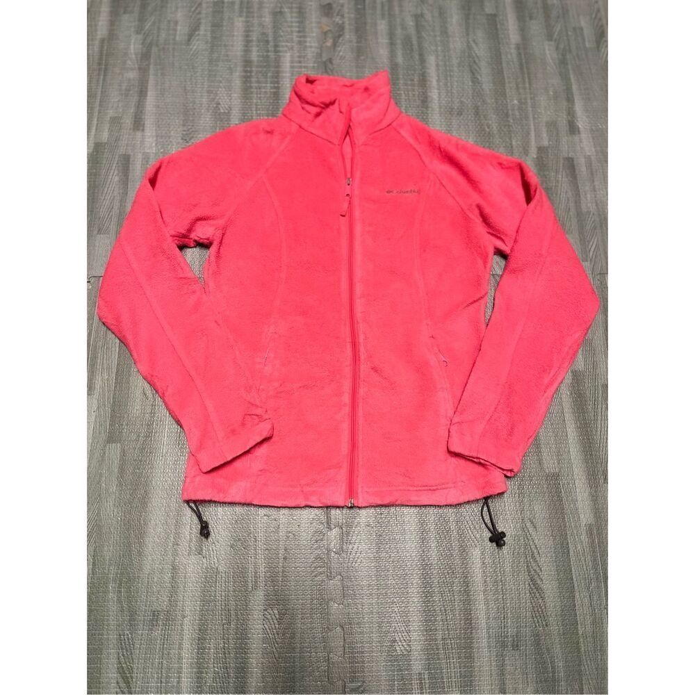 Columbia Full Zip Fleece Jacket Women’s Size Medium Pink Outdoor Casual
